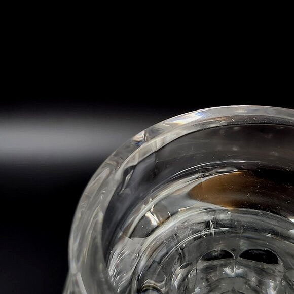 Sparkling Crystal Cut Crystal Decanter w Etched Floral Pattern Pinwh & Star Patt - Picture 13 of 13